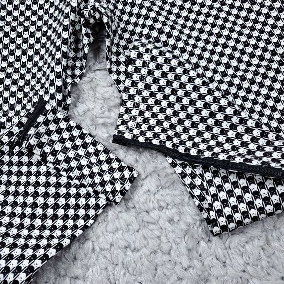 Betabrand Small Short Petite Skinny Leg Pencil Dress Pants Catstooth Black White - Picture 7 of 10